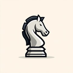 chess knight icon flat design