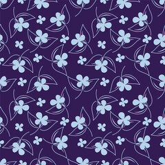 Botanical trendy seamless pattern. Flower and leaves abstract shape doodle art design for print, wallpaper, clipart, wall art for home decoration