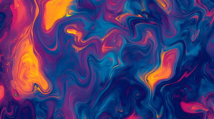 Fototapeta premium Colorful Abstract Swirls and Waves in Vibrant Shades of Blue and Orange
