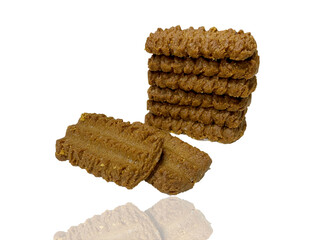 Tasty biscuits isolated on the white background