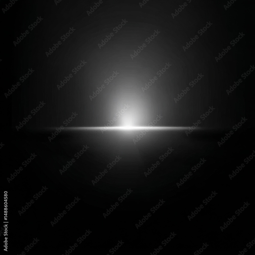 Aufkleber Abstract Dark Horizon: Glimmer of Light Illuminating the Edge of Darkness and Creating a Striking Contrast.