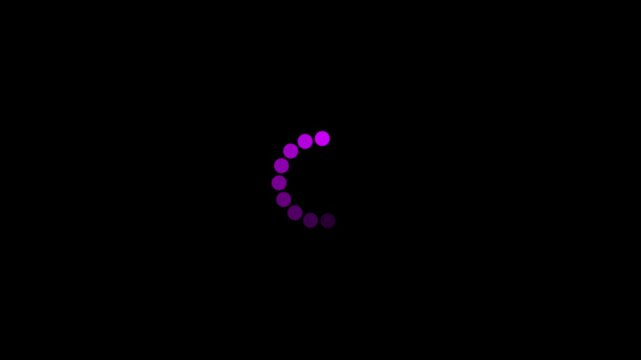 cercle loading bar, Overlay alpha loading icon, circular progress indicator, rotating dots animation, loading progress spinner, seamless loop, stock video, compatible with all devices