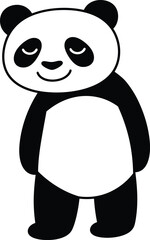 Cheerful panda design for kids, Smiling panda cartoon image