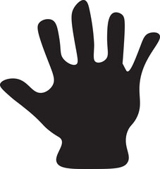 Black Shadow Hand Vector.