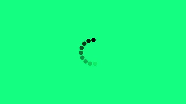 circle loading bar, Transparent alpha loading overlay, circular turning dots, progress animation loop, loading indicator spinner, seamless stock video, compatible with all devices on green screen