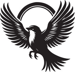 Obraz premium Beautiful Bird high quality black and white vector