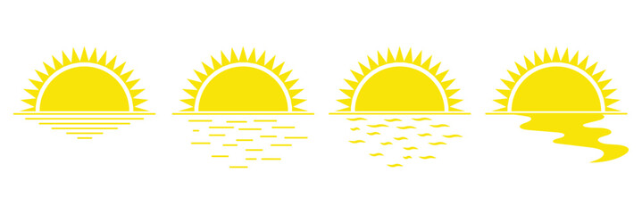 Sunset icon. Sunset icon set. sunset icon, sunset vector illustration-simple illustration of sunset, perfect for sunset logos and icons. 