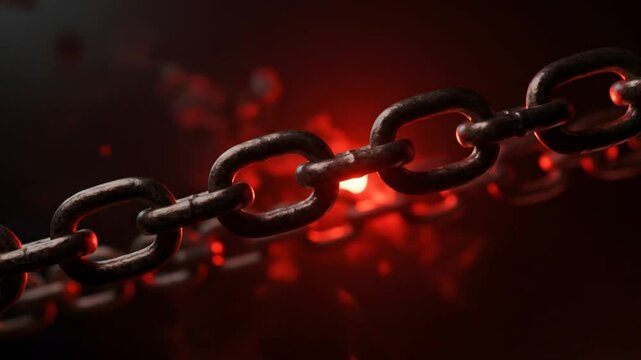 Metal chain breaking with sparks