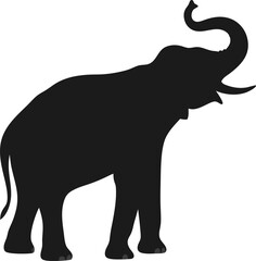 Elegant Elephant Silhouette Animal Wild Nature Adventure And Strong Africa