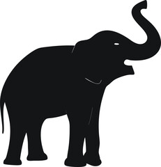 Elegant Elephant Silhouette Animal Wild Nature Adventure And Strong Africa