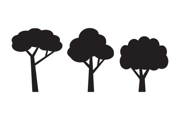 Vector tree with clouds in a green natural design