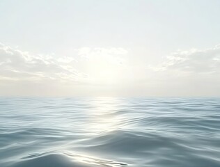 Obraz premium Spokojny ocean z łagodnymi falami i horyzontem