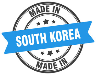 Made in South Korea round sign. Made in South Korea stamp.