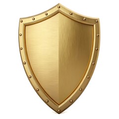 A golden shield, perfect for security and protection concepts.