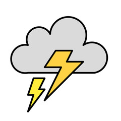 thunder cloud icon vector symbol of weather illustration