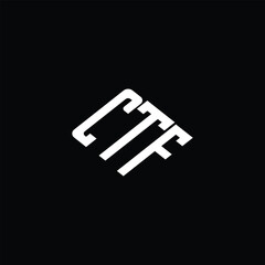 CTF letter logo design on black background.