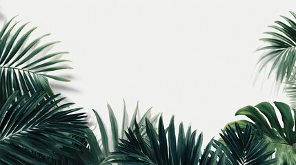 Naklejka premium Tropical Leaves on White Background for Creative Designs