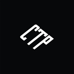 CTP letter logo design on black background.