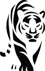 Tribal tiger vector illustration, Wild tiger graphic design