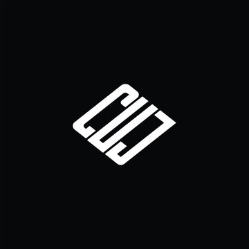 CUJ letter logo design on black background.