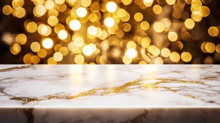 The combination of marble and gold adds luxury to any space.