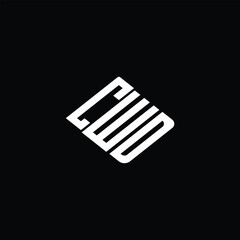 CWD letter logo design on black background.