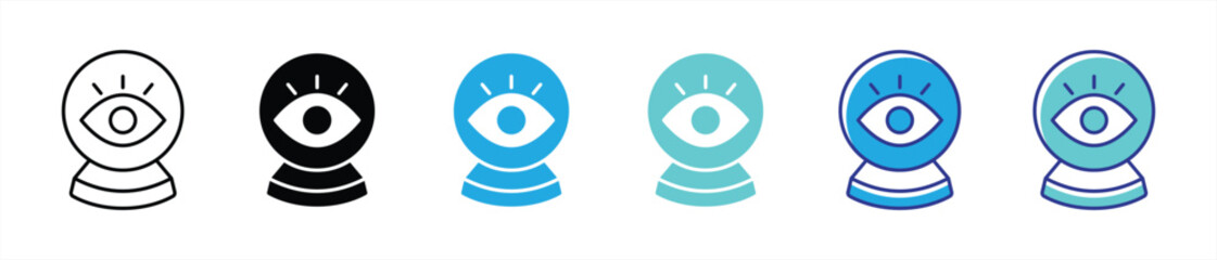 vision icon set. containing webcam, CCTV, camera, home security thin line and color style icon symbol sign. vector illustration