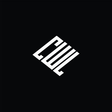 CWL letter logo design on black background.