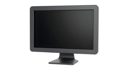Fototapeta premium Black modern realistic computer monitor. 3d rendering isolated on white background. Cartoon plastic style icon