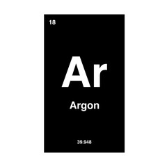 argon periodic vector isolated on transparent background