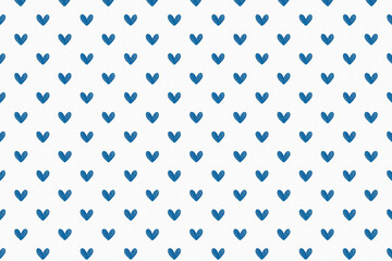Repeating Texture with Blue Hearts in Hand-Drawn Style on a Soft Background. A charming and modern pattern with a simple and elegant representation of blue hearts, ideal for adding a soft and artistic
