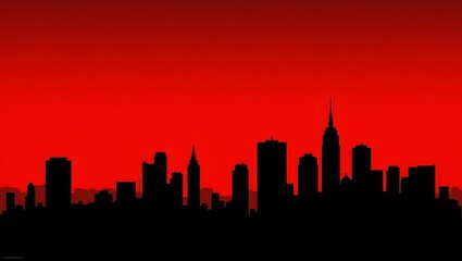 Naklejka premium red skyline at sunset