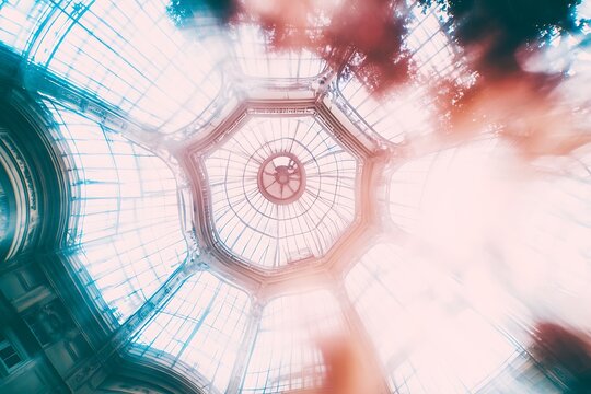 Grand glass dome architecture worms eye