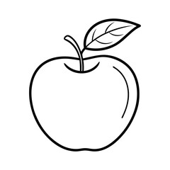 cameo apple leaf apple line art drawing silhouette vector