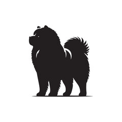 Majestic Chow Chow Dog Silhouette Design Featuring Iconic Fluffy Mane, Proud Stance, and Distinct Profile – Perfect for Dog Lovers, Pet Art, Apparel, Crafts, and Digital Projects
