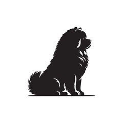 Majestic Chow Chow Dog Silhouette Design Featuring Iconic Fluffy Mane, Proud Stance, and Distinct Profile – Perfect for Dog Lovers, Pet Art, Apparel, Crafts, and Digital Projects
