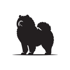 Majestic Chow Chow Dog Silhouette Design Featuring Iconic Fluffy Mane, Proud Stance, and Distinct Profile – Perfect for Dog Lovers, Pet Art, Apparel, Crafts, and Digital Projects
