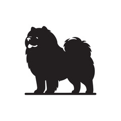 Majestic Chow Chow Dog Silhouette Design Featuring Iconic Fluffy Mane, Proud Stance, and Distinct Profile – Perfect for Dog Lovers, Pet Art, Apparel, Crafts, and Digital Projects
