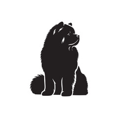 Majestic Chow Chow Dog Silhouette Design Featuring Iconic Fluffy Mane, Proud Stance, and Distinct Profile – Perfect for Dog Lovers, Pet Art, Apparel, Crafts, and Digital Projects
