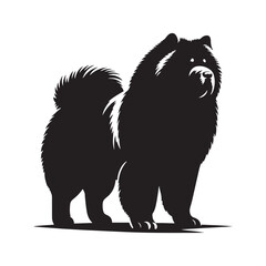 Majestic Chow Chow Dog Silhouette Design Featuring Iconic Fluffy Mane, Proud Stance, and Distinct Profile – Perfect for Dog Lovers, Pet Art, Apparel, Crafts, and Digital Projects
