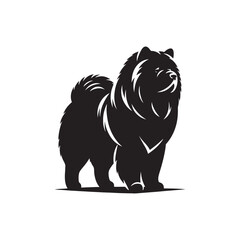 Majestic Chow Chow Dog Silhouette Design Featuring Iconic Fluffy Mane, Proud Stance, and Distinct Profile – Perfect for Dog Lovers, Pet Art, Apparel, Crafts, and Digital Projects
