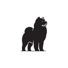 Majestic Chow Chow Dog Silhouette Design Featuring Iconic Fluffy Mane, Proud Stance, and Distinct Profile – Perfect for Dog Lovers, Pet Art, Apparel, Crafts, and Digital Projects
