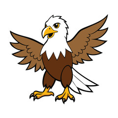 Majestic Eagle with Spread Wings Vector Illustration
