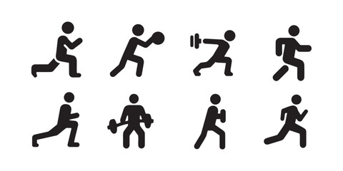 Exercise Icons for Gym Logos and Workout Plans