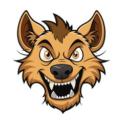 Naklejka premium Menacing Hyena Face Illustration Cartoon Animal Design