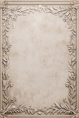 Elegant and sophisticated design with cream background, floral border, and blank space center for customization.

