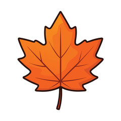 Obraz premium Autumn Maple Leaf Flat Illustration, Vector Graphic, Fall Foliage