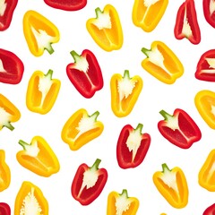 sliced bell peppers red yellow white icon