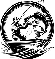 Epic Bass Fishing Catch &ndash; Jumping Largemouth Bass Artwork"