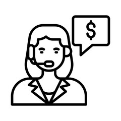 Customer Service Representative with Financial Icon